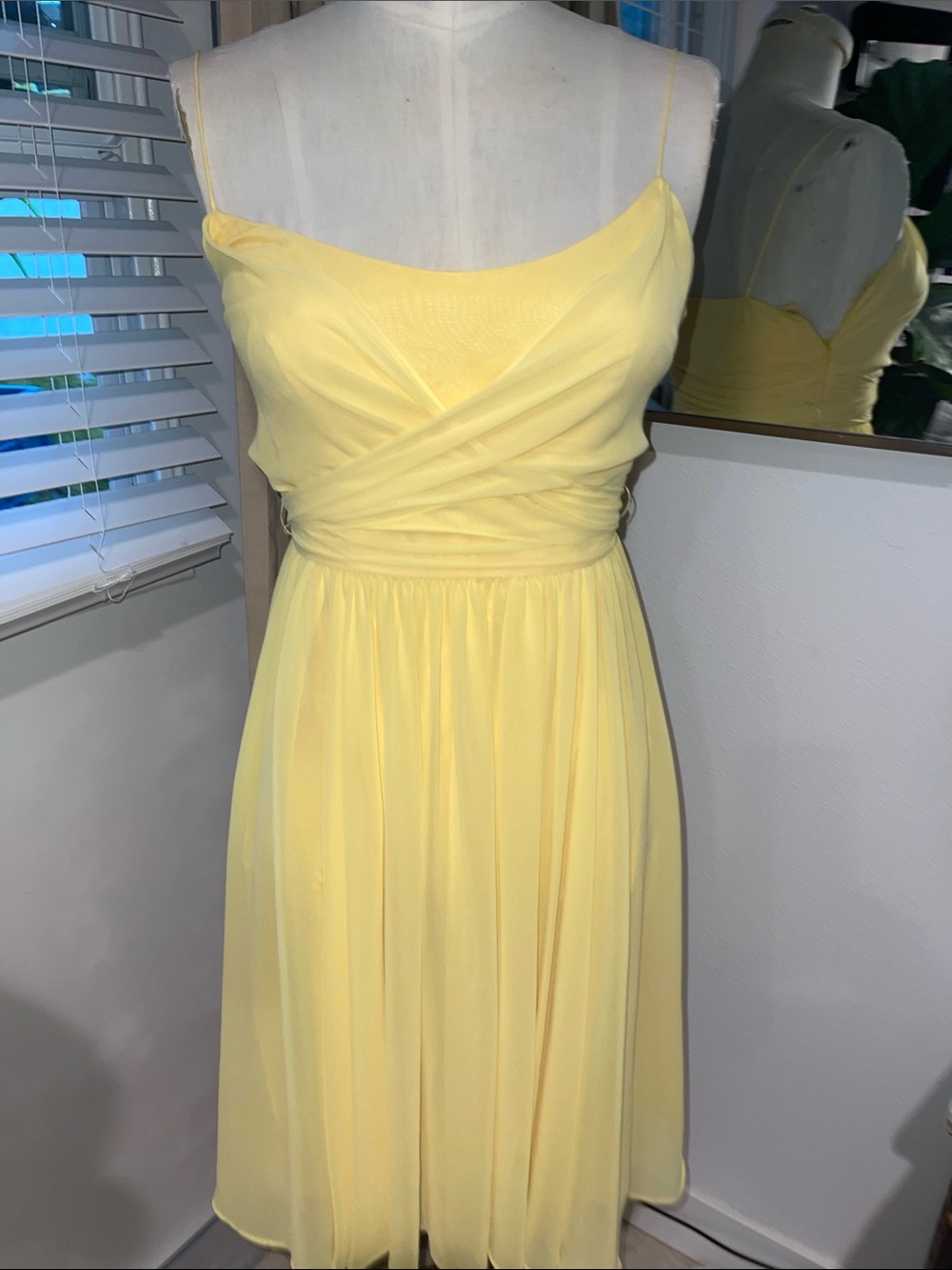 American Living Yellow Spaghetti-Strap Chiffon Dress